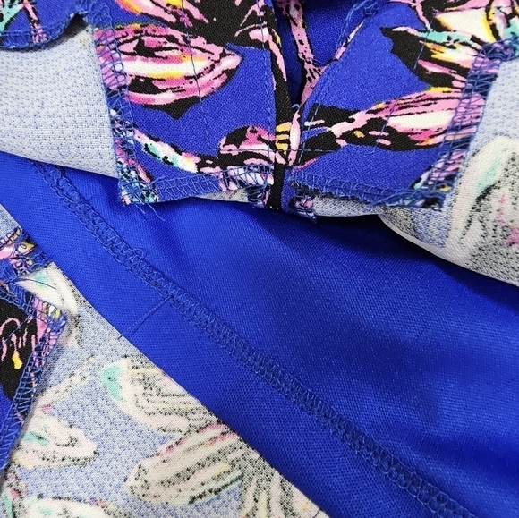 Tea & Cup Cobalt Blue & Pink Floral Shift Dress - Picture 8 of 9